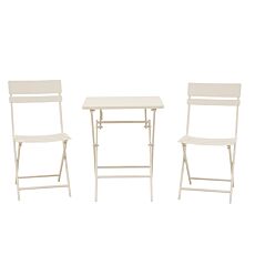 Set de bistrot « Pliant », 3 pièces ivoire