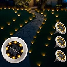 LED-Solarlampe Mini-Disc, 4er-Set