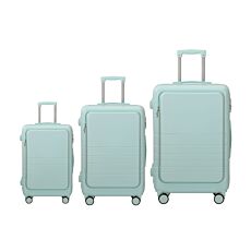 Lot de valises « Tokyo », 3 pièces, avec compartiment extérieur et roulettes doubles 360º
