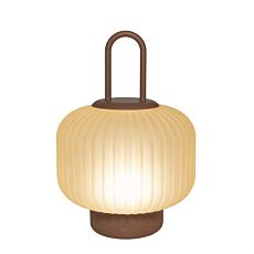 Lanterne en verre avec fonction tactile, intensité réglable, 3 couleurs de lumière, USB-C terra