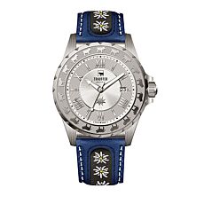 Trauffer montre pour hommes « Edelweiss », avec verre saphir et bracelet brodé