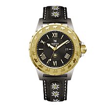 Trauffer montre pour dames, bracelet en cuir PU avec broderie, Swiss Made