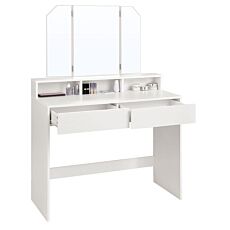 Coiffeuse VASAGLE avec miroir, tiroirs et étagères