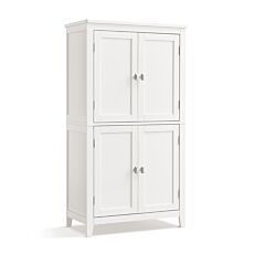 Armoire de salle de bains « 4 portes », avec 5 étagères réglables en hauteur – blanc