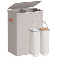 Songmics Wäschekorb 170 Liter mit 2 Innentaschen