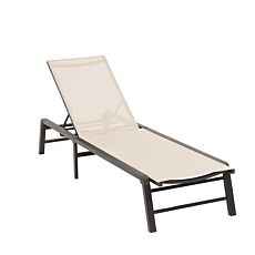 Chaise longue «Flow», pliable, réglable en 4 positions gris clair-anthracite