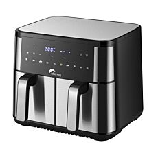 Friteuse à air chaud double Ohmex, 10 litres, 2 récipients de 5 litres chacun