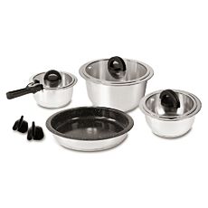 Topfset «Click-On», 10-teilig, stapelbar und platzsparend