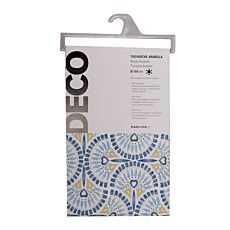 Tischdecke «Arabella», rund, Mosaik-Dessin in Hellblau, wasserdicht