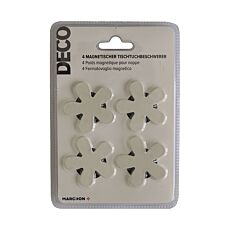 Tischmagnete «Blume», 4 Stück, weiss, dekorativ und praktisch