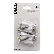 Tischtuchbeschwerer «Kegel», 4er-Set, silberfarben