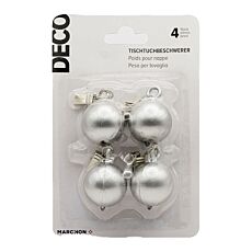 Tischtuchbeschwerer «Kugel», 4er-Set, silberfarben