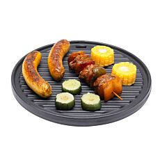 Nouvel Gusseisen-Grillplatte «Flamino», rund Ø 30 cm, beidseitig verwendbar