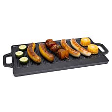 Nouvel Gusseisen-Grillplatte «Flamino», eckig, beidseitig verwendbar