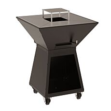 Brasero Feu du Jardin «Qonus 720», avec plaque de cuisson en acier inoxydable et rangement pour le bois