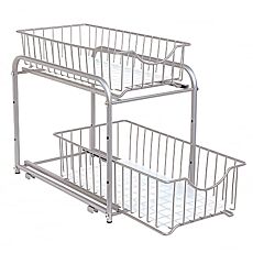 Songmics Küchenorganizer, 2 Schubladen, höhenverstellbar aus Stahl