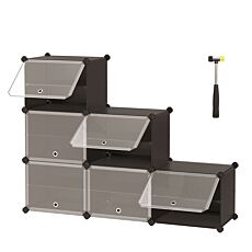 Modularer Schuhschrank, für 24 Paar, mit Klapptüren und Kippschutz