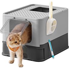 Katzenklobox «Feandrea», geschlossen mit Klapptüre und Reinigungszubehör