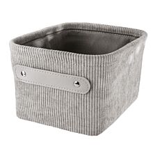 Panier de rangement Kleine Wolke «Bedford», aspect velours côtelé gris
