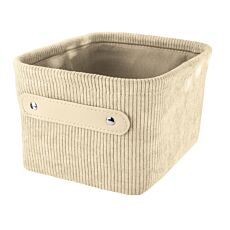 Panier de rangement Kleine Wolke «Bedford», aspect velours côtelé beige