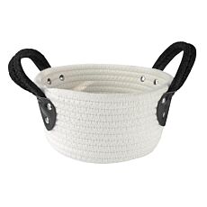 Panier de rangement Kleine Wolke «Patch S», compact, avec poignées en cordon