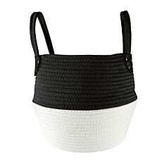 Panier de rangement Kleine Wolke «Patch XL», aspect tressé, avec poignées noir