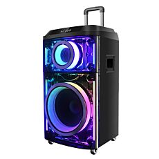 ZicPlay Bluetooth-Lautsprecher, 120 W, mit Rollen und Lichtfunktion