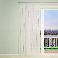 Fertigvorhang «Tara», Voile mit Stickerei, Schweizerfalte und Click-Gleitern