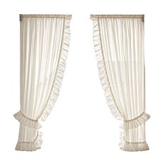 Vorhang-Set «Volant Vitrage», 2-teilig, transparent mit Volant