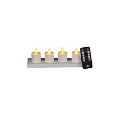 Lot de 4 bougies chauffe-plat avec station de recharge