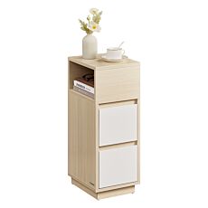 Table de chevet VASAGLE avec compartiment latéral, 2 tiroirs – naturel