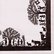 Serviettes «Bergchilbi», 20 pièces, blanc/noir