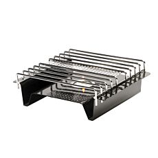 Chauffe-plats, chromé-noir, pour préchauffer et maintenir au chaud – 22x18.5x7 cm