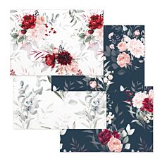 Set de table en papier «Burgundy», 48 feuilles avec 4 motifs