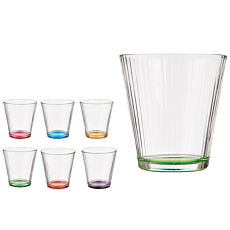 Gläser-Set «Stripes One», 6er-Set mit farbigen Böden
