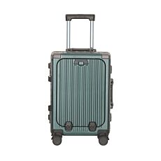 Valise cabine London, 55 cm, avec poche pour ordinateur portable, port USB et serrures TSA – vert