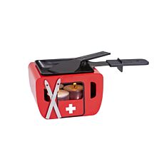 Kerzenraclette «Gondel», rot mit Seilbahn-Design