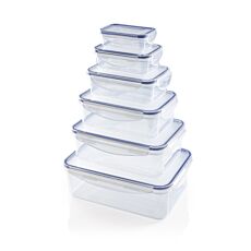 GOURMETmaxx Frischhaltedosen-Set, 6-teilig, transparent, platzsparend stapelbar