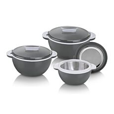 GOURMETmaxx Thermo-Schüssel-Set, platzsparend stapelbar