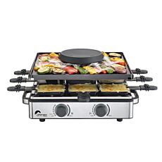 Raclette Ohmex «RCL-0828SL», système d'aspiration des odeurs, pour 8 personnes