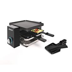 Appareil à raclette «Piano Noir 4», plaque de cuisson réversible, pour 4 personnes