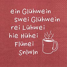 Serviettes «Ein Glühwein», 20 pièces, 33x33 cm