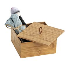 Aufbewahrungsbox «Terra» aus Bambus, mit Deckel und Griffschlaufe, 15x15x7 cm