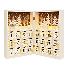 LED-Adventskalender aus Holz, 24 Kästchen, individuell befüllbar