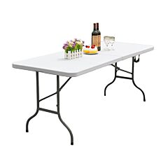Table pliante en synthétique avec fonction valise, pour 6-8 personnes