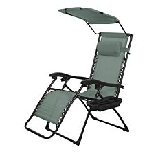 Sonnenliege, klappbar mit Sonnendach olive