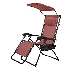 Sonnenliege, klappbar mit Sonnendach rost