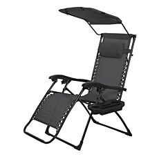 Sonnenliege, klappbar mit Sonnendach anthrazit