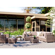 Rattan-Eck-Sitzgruppe «Deluxe», 8-teilig, wetterfest
