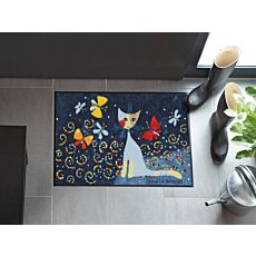 Paillasson Rosina Wachtmeister «Chat et papillons» 50x75 cm